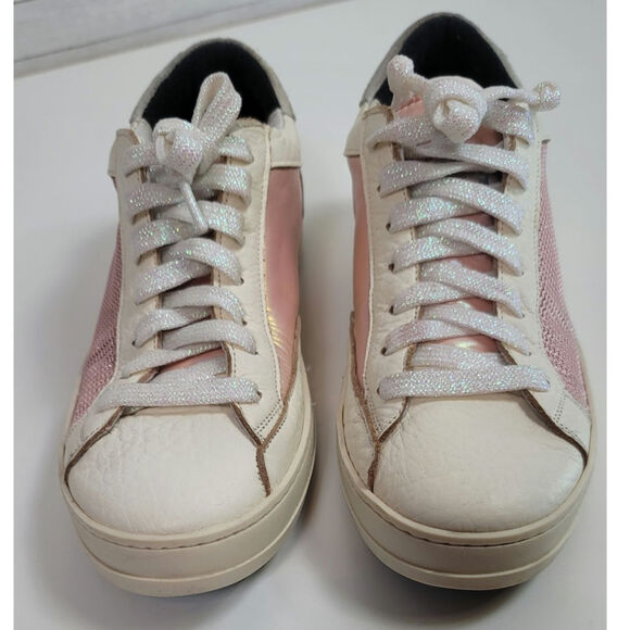 P448 JOHN BS KEPLER LEATHER SNEAKERS IN PINK, SZ 41/ US 10.5-11 - Picture 9 of 16